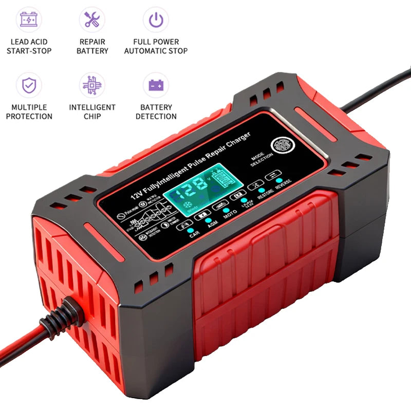 Batterieladegerät mit LCD-Anzeige 12 V 6 A