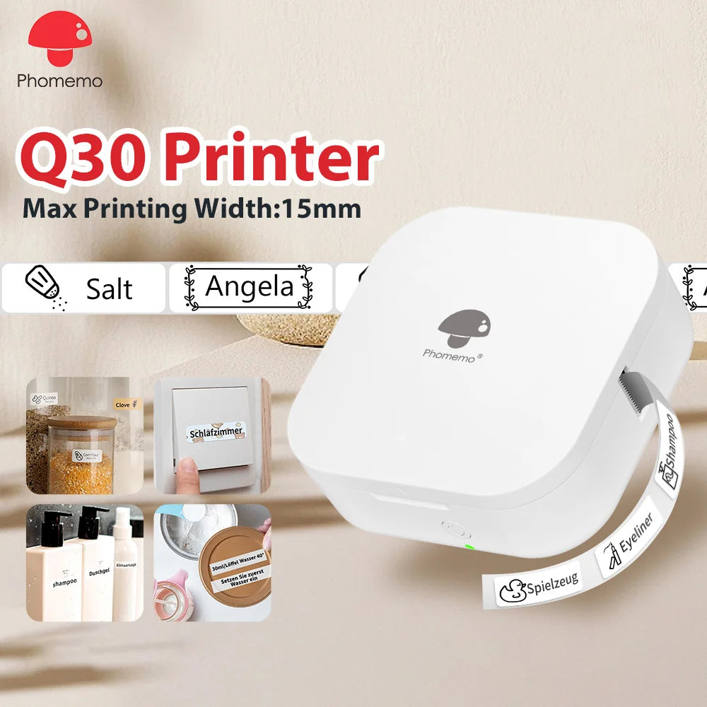 Phomemo Q30 Bluetooth-Thermoletikettendrucker, Etikettendrucker für unterwegs