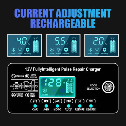 Batterieladegerät mit LCD-Anzeige 12 V 6 A